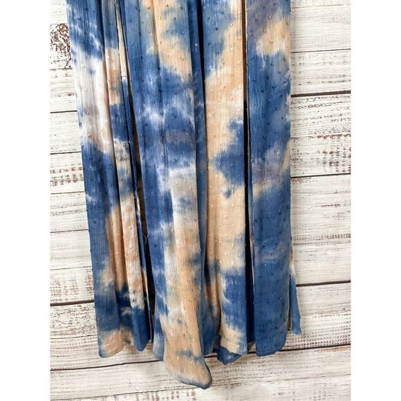 Blue Blush Women's Wide Slit Leg Opening Strapless Jumpsuit Tan Blue Medium - Picture 3 of 10